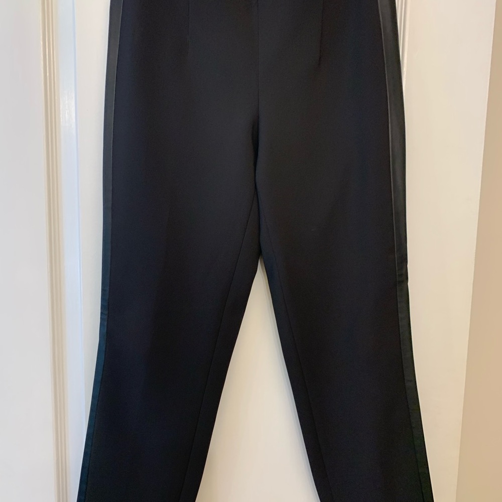 Zara slim pant with pleather stripes